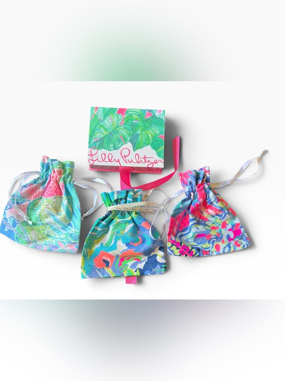 Lilly Pulitzer Set of 3 Jewelry Pouches and One Small Jewelry Box
